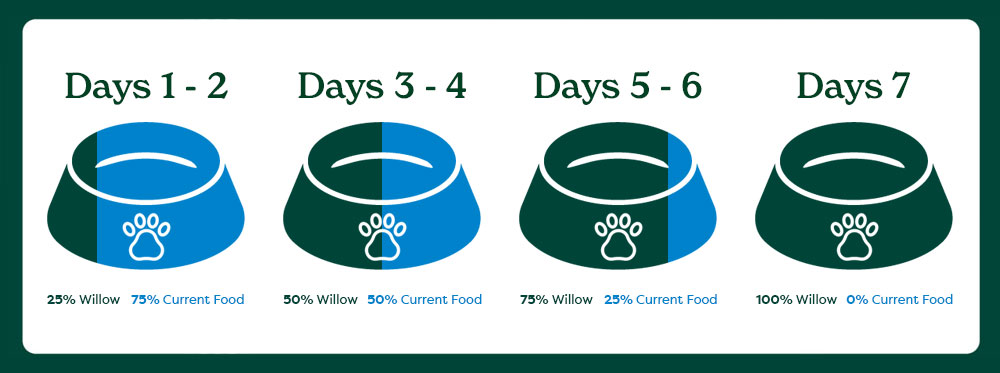 Willow hypoallergenic food intake instructions